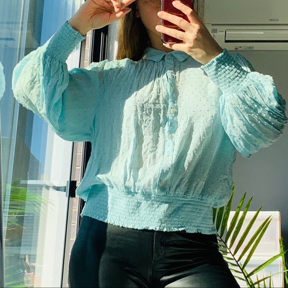 Anthropologie Maeve Turquoise Dramatic Bell Sleeve - Picture 9 of 16